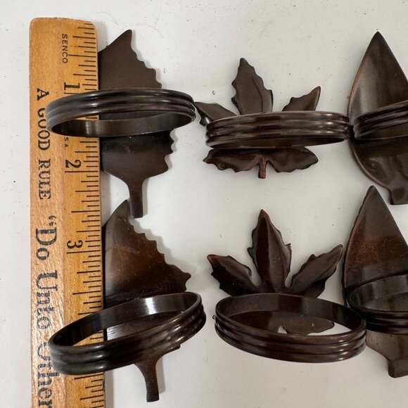 Rustic Leaf Design Napkin Rings Set Of 8 Holiday Fall Home Decor Dining  Brown - Picture 15 of 15